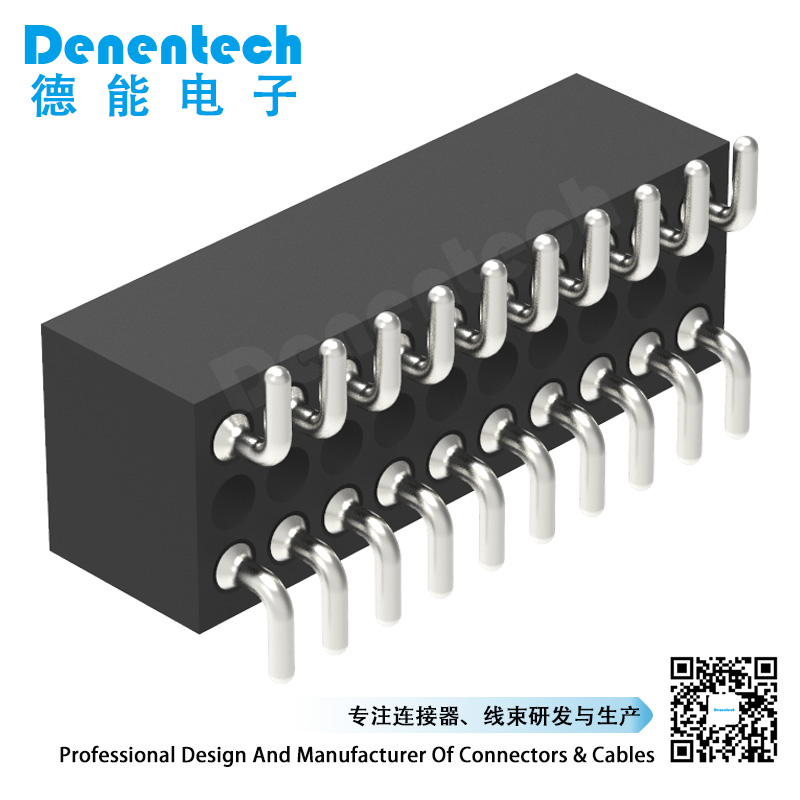 Denentech good quality factory directly 1.27MMx2.54MM machined female header H3.80xW4.52 dual row straight SMT female header